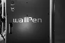 Cabinet with wallPen lettering