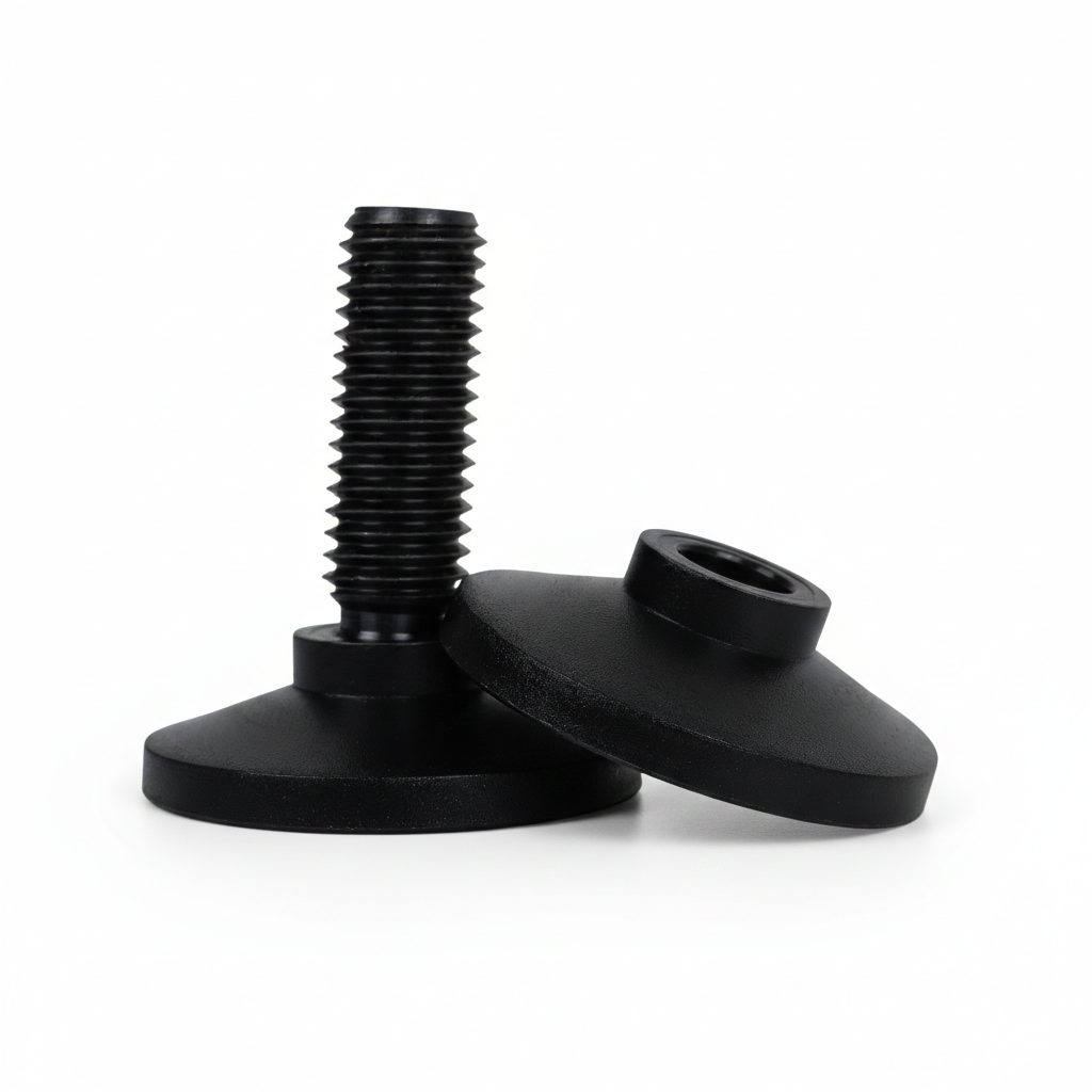 [280-6008] Pie regulable para wallPen Track, plástico duro negro